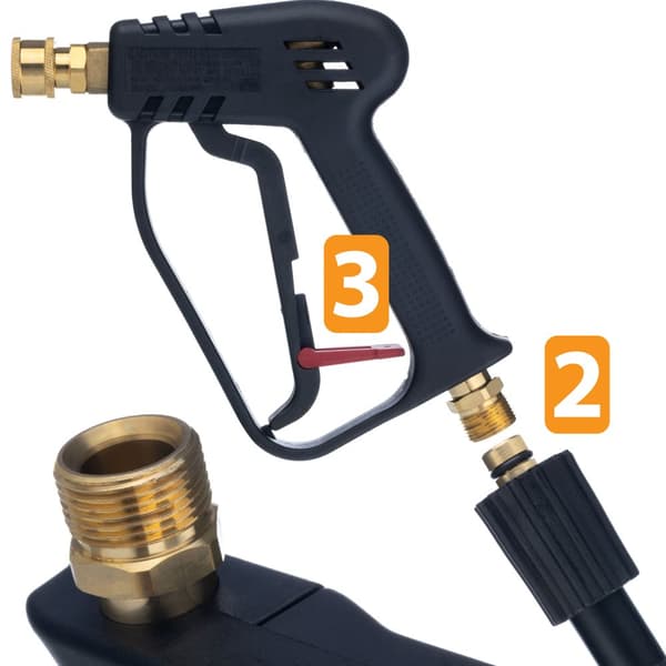 5000PSI højtryksrenserpistol med 22 mm tilslutningsgevind og 1/4" hurtigkobling