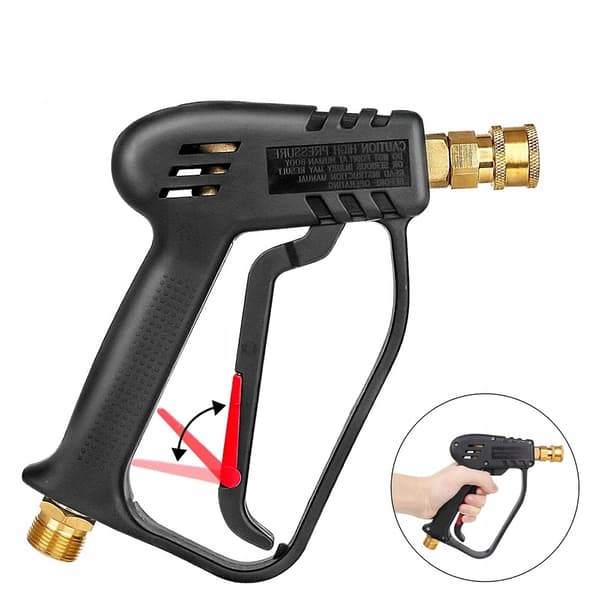 Højtryksrenserpistol 5000PSI med 22 mm tilslutningsgevind og 1/4" lynkobling til Kärcher Click + sæt med 5 dyser