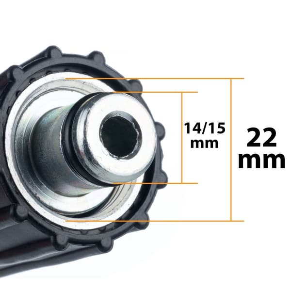 Højtryksslange 15m Kärcher Quick Connect - M22 til højtryksrenser K2 K3 K4 K5 K6 K7