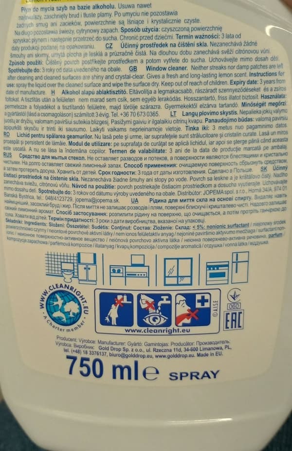 Window Plus Glasrens 750 ml