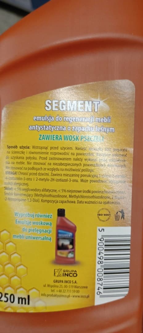 Antistaattinen huonekalujen puhdistusaine 250 ml