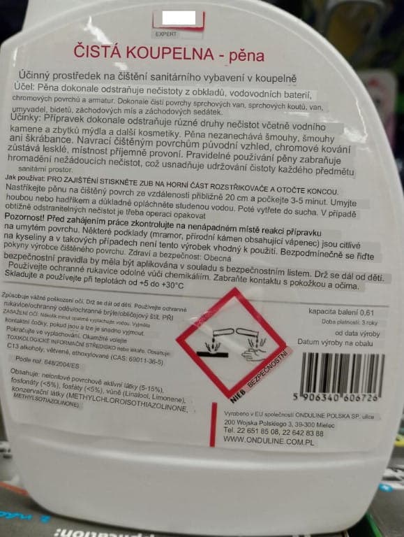 Feda kylpyhuoneen puhdistusvaahto 0,6 l