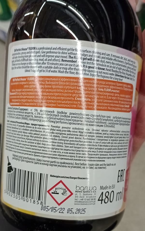 Gulvrengøringsgel universal 480 ml