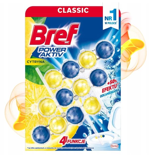 Bref Power Aktiv Toiletophæng Juicy Lemon 3x50g