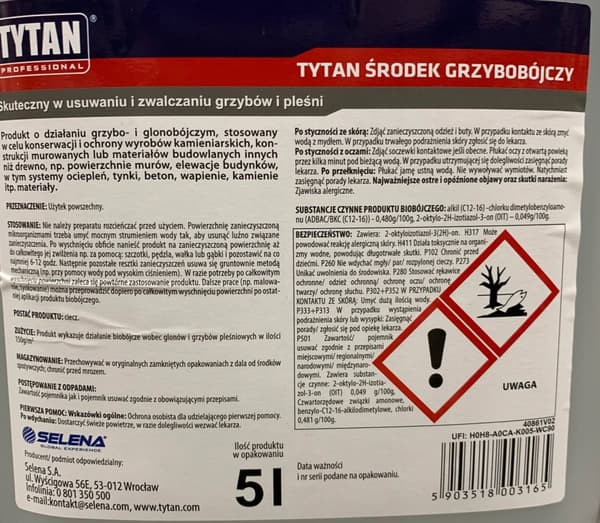 Tytan-sienitautien torjunta-aine homeenpoistoon 5 l