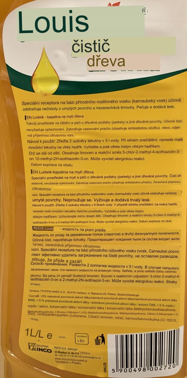 Ludwik puunpuhdistusneste, tehokas 1l
