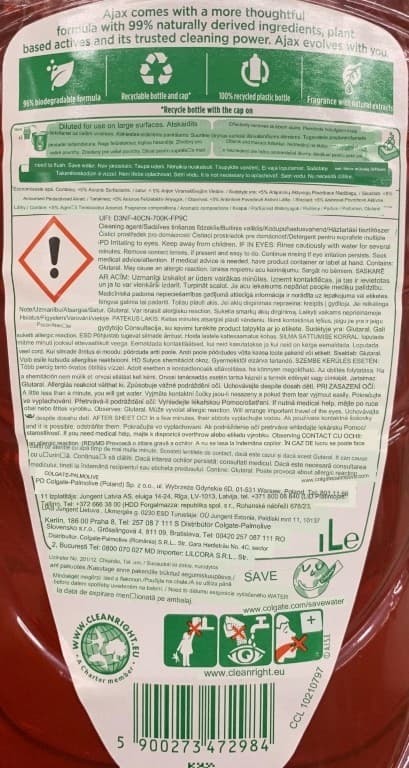 AJAX Lattianpuhdistusaine Flowers Lagoon 1l