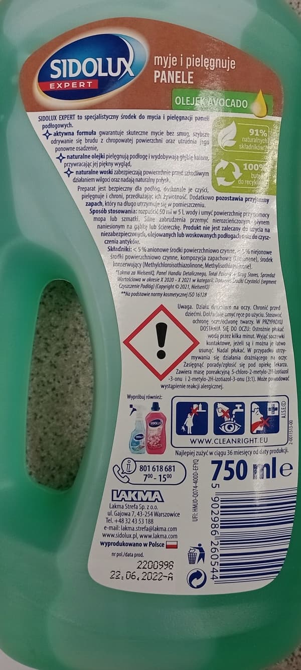 Sidolux Expert 750 ml paneelien puhdistusaine