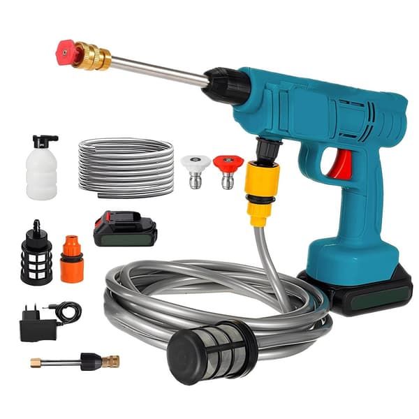 Trådlös elektrisk vattenpistol, rengöringstryck, integrerad skummaskin, kompakt design,Med 1 batteri