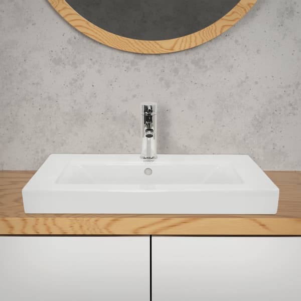 Keramisk vask bassin monteret håndvask håndvask 605 x 465 mm