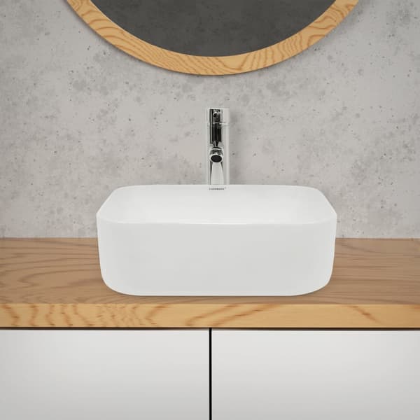 Keramisk vask forfængelighed køkkenbordet håndvask bassin håndvask 390 x 390 mm