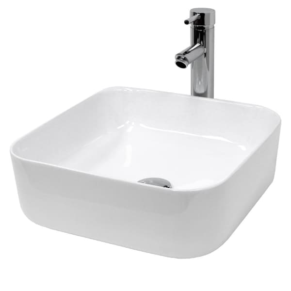 Keramisk vask forfængelighed køkkenbordet håndvask bassin håndvask 390 x 390 mm
