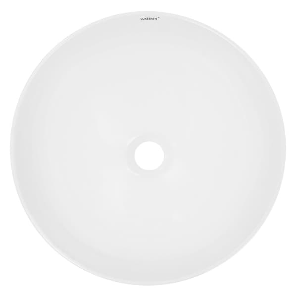 ECD Germany vask bassin herunder affald sæt med overløb -. Ø 400x147 mm - Keramisk - rund - hvid - håndvask tæller bækkenet top håndvask Countertop
