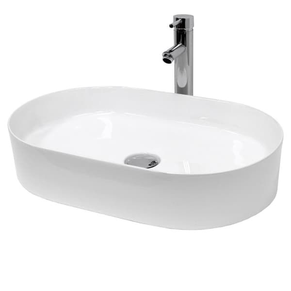 Keramisk vask forfængelighed køkkenbordet håndvask bassin håndvask 605 x 380 mm