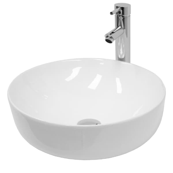 ECD Germany håndvask - 400 x 400 x 135 mm - lavet af keramik - rund - hvid - bordplade håndvask bordplade håndvask håndvask håndvask bordplade