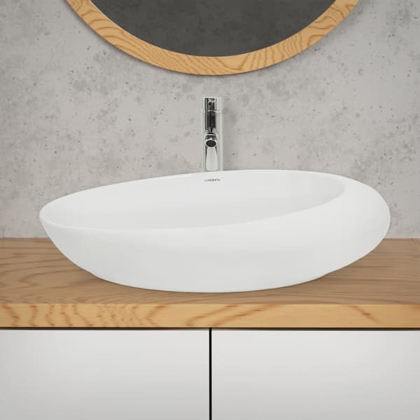 ECD Germany håndvask håndvask - 585x375x145 mm - lavet af keramik - oval - hvid - bordplade håndvask bordplade håndvask håndvask håndvask bordplade