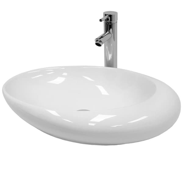 ECD Germany håndvask håndvask - 585x375x145 mm - lavet af keramik - oval - hvid - bordplade håndvask bordplade håndvask håndvask håndvask bordplade