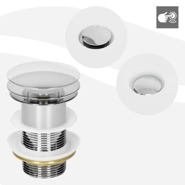 ECD Germany Badeværelse Keramisk håndvask Bordplade Vaskeskål Håndvask 605 x 380 x 125 mm - Oval - Hvid køkkenbord toilet + Pop-up affald 1 1/4 "Slids