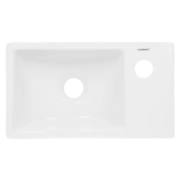 ECD Germany håndvask håndvask inkl. Affaldssæt med overløb - 415x360x130 mm - lavet af keramik - kantet - hvid - bordplade håndvask bordplade håndvask