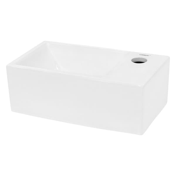 ECD Germany håndvask håndvask inkl. Affaldssæt med overløb - 415x360x130 mm - lavet af keramik - kantet - hvid - bordplade håndvask bordplade håndvask
