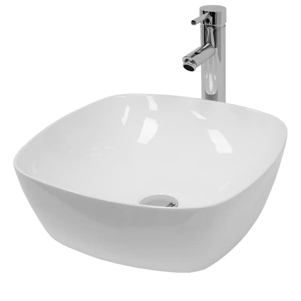 ECD Germany håndvask håndvask - 405 x 405 x 140 mm - lavet af keramik - hvid - bordplade håndvask bordplade håndvask håndvask håndvask bordplade