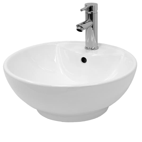 ECD Germany design håndvask håndvask Ø 455 x 185 mm lavet af keramisk rund hvid - bordplade håndvask bordplade håndvask håndvask bordplade håndvask