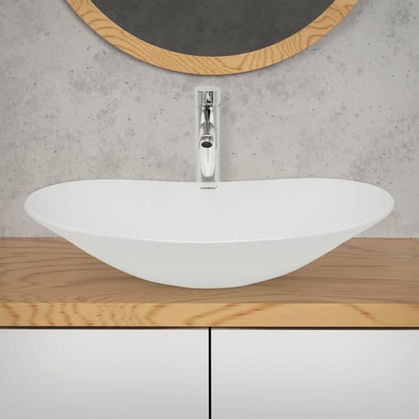 ECD Germany design håndvask håndvask 640 x 365 x 130 mm lavet af keramisk hvid - bordplade håndvask bordplade håndvask håndvask bordplade håndvask