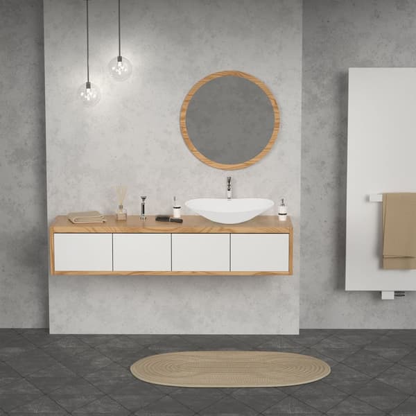 ECD Germany design håndvask håndvask 640 x 365 x 130 mm lavet af keramisk hvid - bordplade håndvask bordplade håndvask håndvask bordplade håndvask