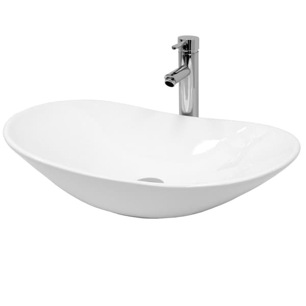 ECD Germany design håndvask håndvask 640 x 365 x 130 mm lavet af keramisk hvid - bordplade håndvask bordplade håndvask håndvask bordplade håndvask
