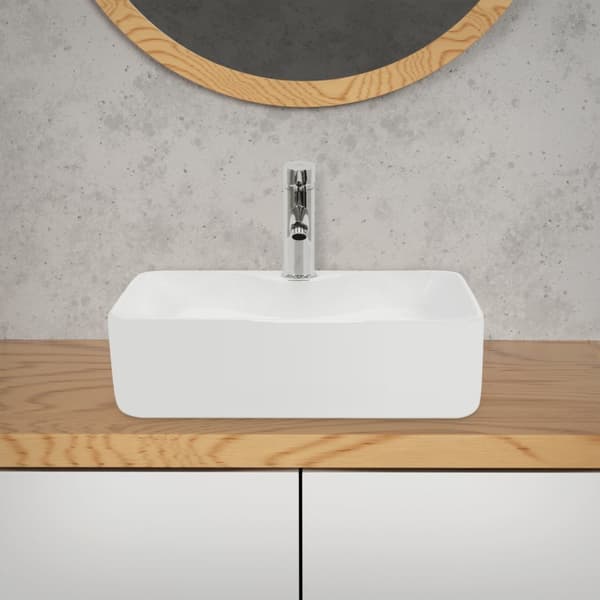 ECD Germany design håndvask håndvask 480 x 380 x 140 mm lavet af keramisk hvid - bordplade håndvask bordplade håndvask håndvask bordplade håndvask