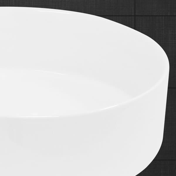 ECD Germany design tvättställ Ø 355 x 120 mm av keramik rund vit - bänkskiva tvättställ handfat handfat bänkskiva tvättställ vattenfall tvättställ