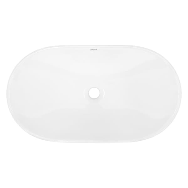 ECD Germany design håndvask 640x365x130 mm inkl. Affaldssæt til håndvaske uden overløb - keramisk hvid bordplade håndvask håndvask bordplade håndvask