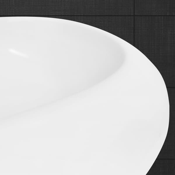 ECD Germany vask bassin Ø 400 x 350 mm runde keramik, hvid, top bassin top håndvask håndvask Vessel sink sink bassin vandfald håndvask vask nøgle