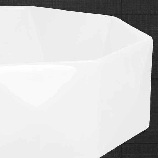 ML-Design Keramisk håndvask i hvid blank, Ø 42x13.5 cm, Diamond Design, Round Essay Basin, Moderne Forfængelighed, Vaskeskål Vaskeplad Håndvask