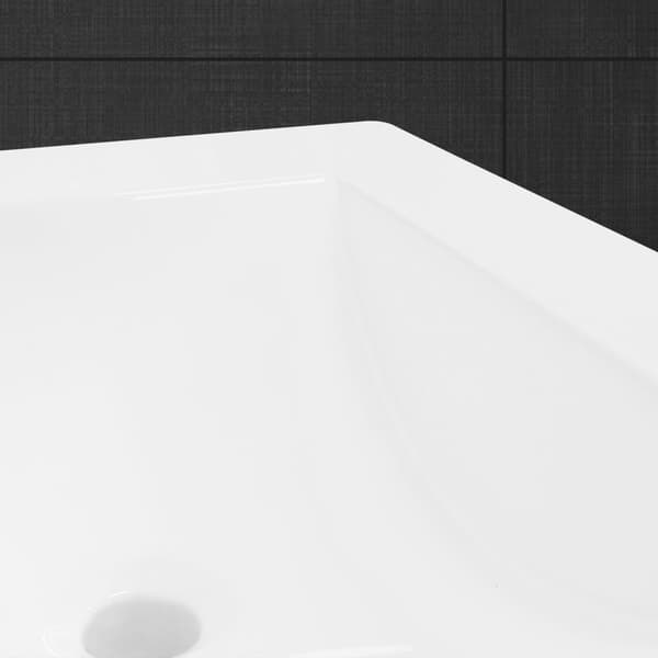 ML-Design keramisk håndvask hvid 45x22.5x42cm firkantet, indbygget håndvask med trykhul og overløb, top håndvask indbygget håndvask vaskeskål vaskerum