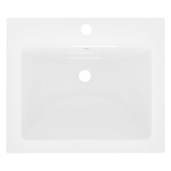 ML-Design keramisk håndvask hvid 45x22.5x42cm firkantet, indbygget håndvask med trykhul og overløb, top håndvask indbygget håndvask vaskeskål vaskerum