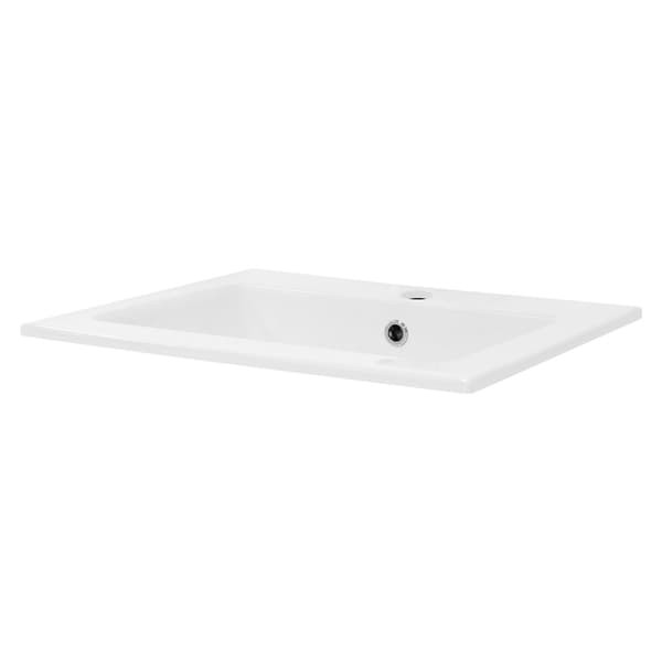 ML-Design keramisk håndvask hvid 45x22.5x42cm firkantet, indbygget håndvask med trykhul og overløb, top håndvask indbygget håndvask vaskeskål vaskerum