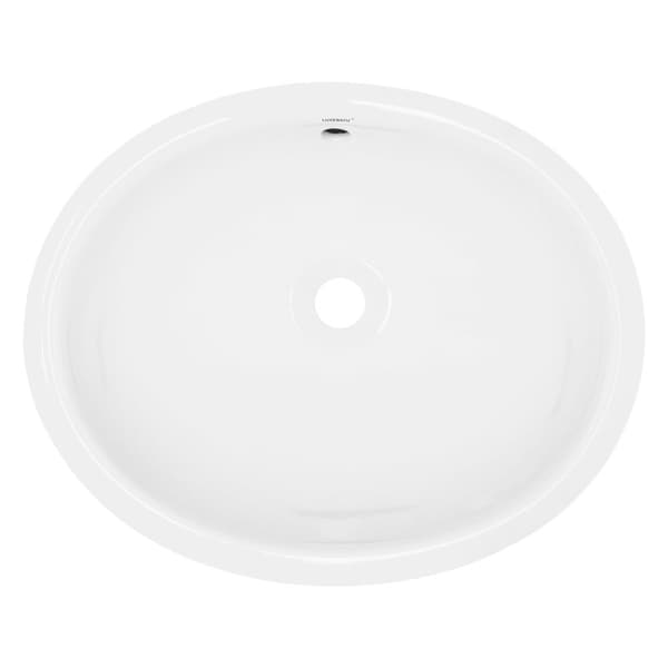 ML-Design keramisk håndvask hvid skinnende 49x19.5x40.5cm oval indbygget håndvask med overløb og blomsterhul, badeværelse bordplade håndvask indbygget
