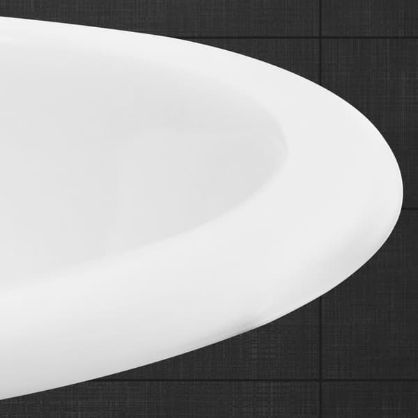ML-Design keramisk handfat vit glänsande 57x19.5x48.5cm oval inbyggd handfat med kranhål och överflöde, badrum skärning handfat inbyggd handfat