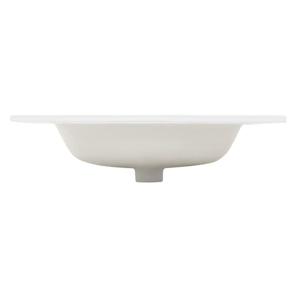 ML Design Keramisk handfat Vit 61x16.5x46 cm Square, inbyggt handfat med kranhål och överflöde, Top Basbinin Inbyggd handfat Tvättskål, för badrummet