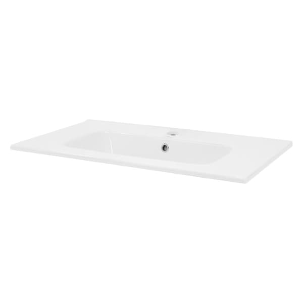 ML Design keramisk vask Hvid 81x16.5x46 cm firkantet, indbygget håndvask med trykhul og overløb, top håndvask indbygget håndvask, til badeværelset