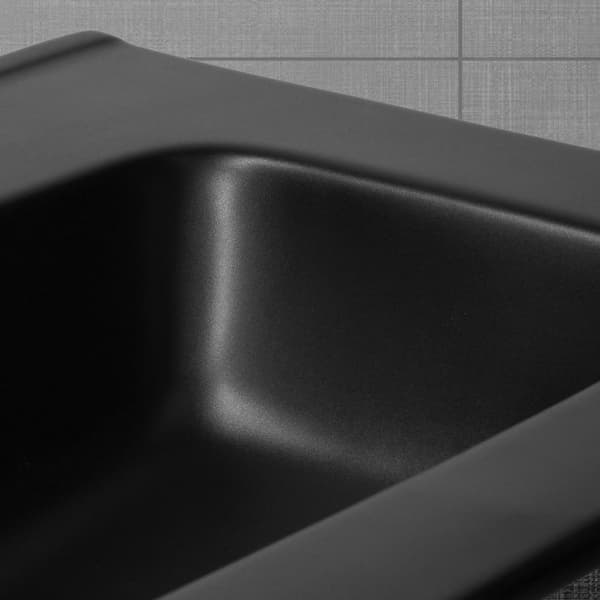 ML Design Keramisk handfat Svart Matt 81x16.5x46 cm Square, inbyggt handfat med kranhål och överflöde, Top Basbin inbyggd handfat Tvättservice