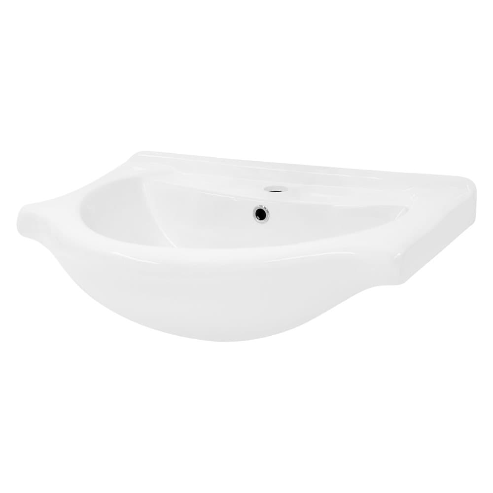 ML Design Keramisk handfat Vit 67,5x21,5x51,5 cm, inbyggt handfat med kranhål och överflöde, fästbasin inbyggd handfat tvättskål, för badrummet