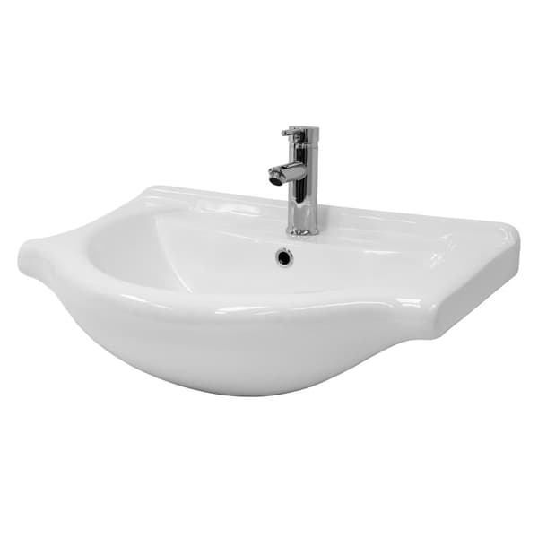 ML Design keramisk håndvask hvid 67,5x21,5x51,5 cm, indbygget håndvask med trykhul og overløb, vedhæftning håndvask indbygget håndvask