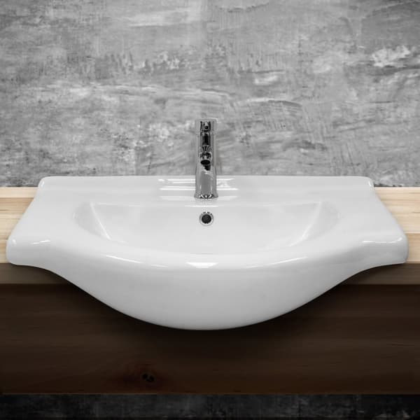 ML Design keramisk håndvask hvid 77x21,5x51,5 cm, indbygget håndvask med trykhul og overløb, top håndvask vaskeskål vaskerum hånd, til badeværelset