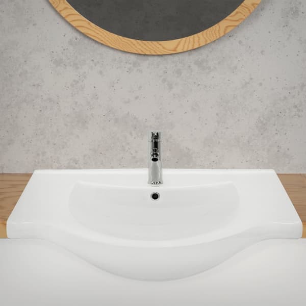 ML Design keramisk håndvask hvid 86x21,5x51,5 cm, indbygget håndvask med trykhul og overløb,top håndvask indbygget håndvask vaskeskål,til badeværelset