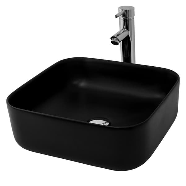 Håndvask Square 39,5x39,5x14 cm Sort keramik ML-Design