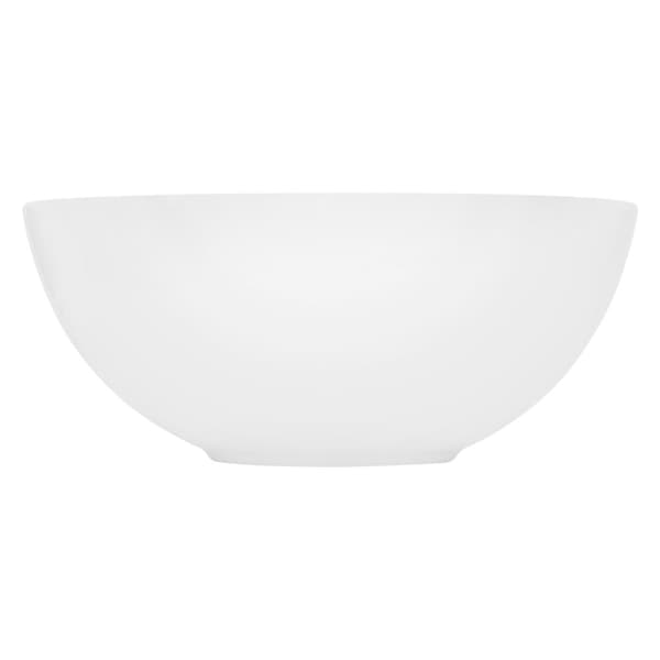 ECD Germany Tvättställ för bänkskivor inkl. avlopp med överflöde - Ø 320 x 135 mm - Keramisk diskbänk - Rund design - Vit diskbänk - ¼ "pop-up