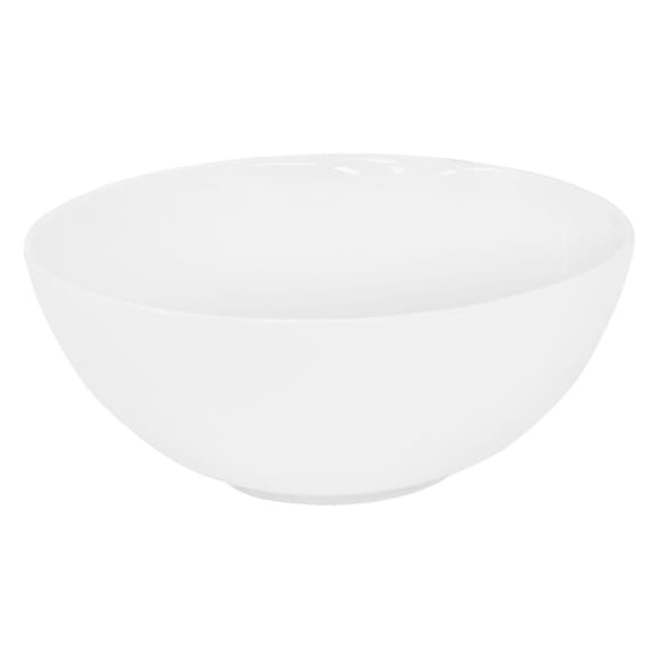ECD Germany Tvättställ för bänkskivor inkl. avlopp med överflöde - Ø 320 x 135 mm - Keramisk diskbänk - Rund design - Vit diskbänk - ¼ "pop-up
