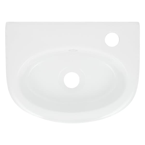 . ECD Germany synker bækkenet herunder affald sæt med overløb - ca. 335 x 255 x 130 mm - Keramik - Hvid - håndvask counter bækkenet top håndvask